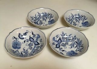 4 Blue Danube Japan 6 " Cereal Bowl Blue Onion Design On White Discontinued Minty