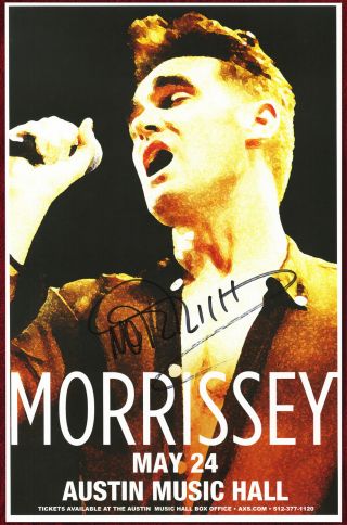 Steven Patrick Morrissey Autographed Concert Poster 2014 The Smiths,  Meat Is.
