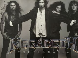Megadeth - Band Autographed 1994 Capitol Records Poster / Very Last One