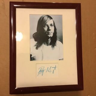 Ray Manzarek Of The Doors Autographed Card And Photo - Framed