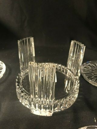 Marquis by Waterford Set of 6 Crystal Coasters w/ Holder Diamond NIB 2