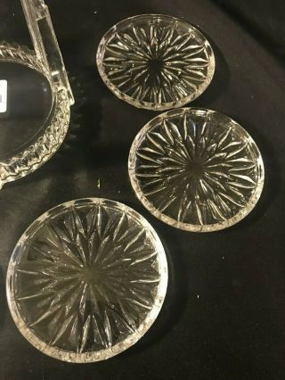 Marquis by Waterford Set of 6 Crystal Coasters w/ Holder Diamond NIB 6