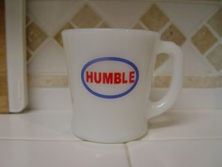 Humble Gasoline Oil Drop Advertising Character Fire - King Milk Glass Coffee Mug