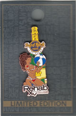 Hard Rock Cafe Pin: Las Vegas Hotel 15th Anniversary Rehab Staff Le750
