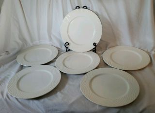 Set Of 6 Pagnossin White Basket Weave Dinner Plates Williams Sonoma