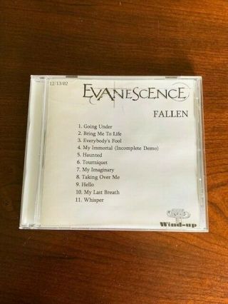 Evanescence - Fallen - Early White Label Cd Pressing - 12.  13.  02