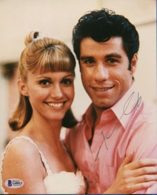 John Travolta Autographed 8x10 Color " Grease " Movie Photo (beckett)