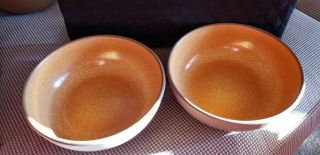 Vintage Mid Century Edith Heath California Pottery 2 Cereal Or Soup Bowls Dishes