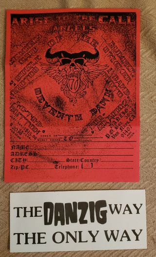 Orig.  Danzig Flyer Join Angels Of The Seventh Dawn With " The Danzig Way " Sticker