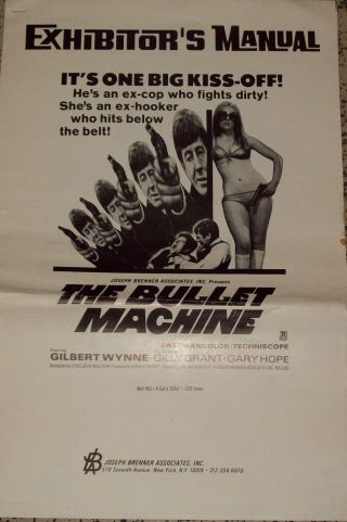 The Bullet Machine - Rare Pressbook - 1970 - Gil Wynne,  Gilly Grant,  Gary Hope