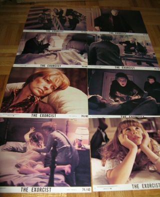 " The Exorcist " Complete Set Of 8 Lobby Cards Classic 1974 Horror Film