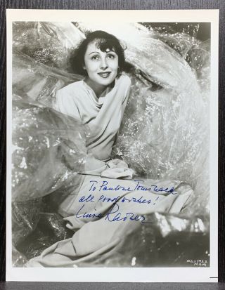 Luise Rainer Autograph 8x10 Bw Signed Photo Actress The Great Ziegfeld