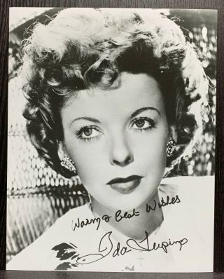 Ida Lupino Autograph 8x10 Bw Signed Photo Actress / Directer High Sierra