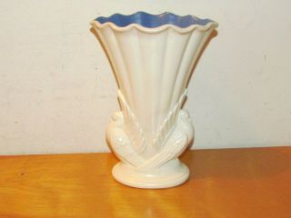 Rare Rumrill Pottery Red Wing Ivory White Dove Vase 599