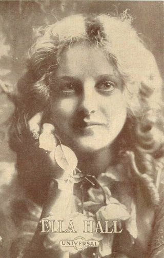 C - 1915 Ella Hall Silent Movie Actress Universal Studios Rppc Photo Postcard 9640