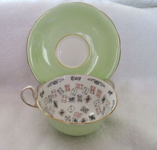 Antique Aynsley Cup Of Knowledge Fortune Telling Tea Cup And Saucer