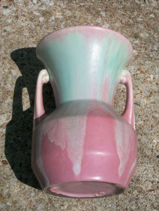 Camark Pink And Green Drip Vase Circa 1931 With Sticker
