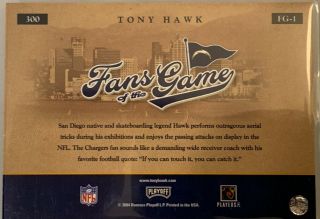 2004 TONY HAWK SKATEBOARD CHAMP DONRUSS AUTO/AUTOGRAPHED FANS Of THE GAME CARD 2