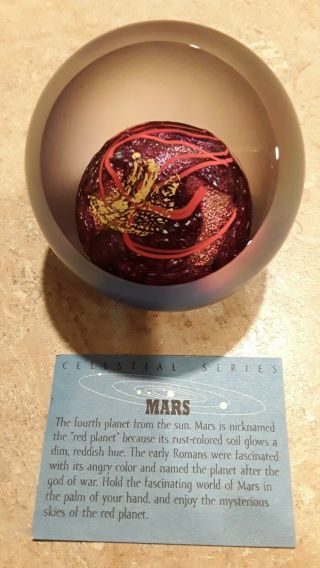 Mars Glass Paperweight - Awesome Artist Creation Containing Ash From Mt.  St Helen