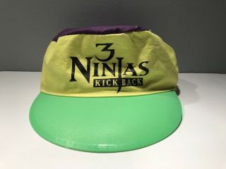 Vintage 90s 3 Ninjas Kick Back Movie Promo Hat One Size Purple Yellow Green