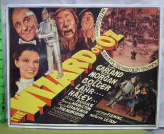 Wizard Of Oz Sign 1939 Movie Lobby - Card Judy Garland Tinplate Lithography Poster