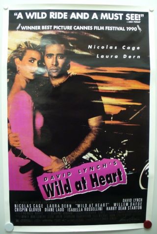 Wild At Heart 1990 Nicolas Cage,  Laura Dern,  John Lurie,  Diane Ladd - One Sheet