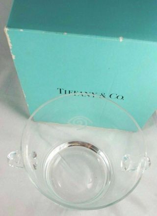 Tiffany & Co Crystal Ice Bucket Wine Chiller Scroll Handles Eye of Osiris Etched 5