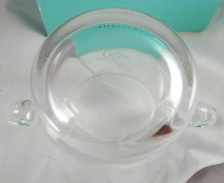 Tiffany & Co Crystal Ice Bucket Wine Chiller Scroll Handles Eye of Osiris Etched 6