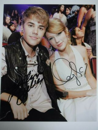 Justin Bieber And Friend Dual Signed Photo