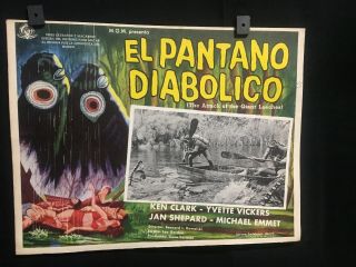 1959 The Attack Of The Giant Leeches Horror Authentic Mexican Lobby Card 16 " X12 "