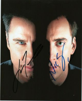 Autographed Nicolas Cage & John Travolta Signed 8 X 10 Photo
