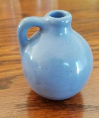 Uhl Pottery Stoneware Hand Turned Miniature Vase Stamped Huntingburg Indiana