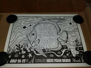 Dave Matthews Band West Palm Beach Color Your Own Poster,  Dmb Crayons Wpb 2019