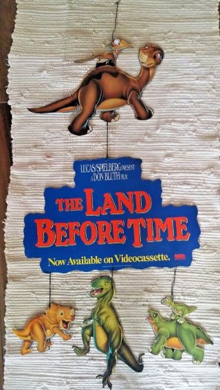 The Land Before Time Movie Video Store Promo Advertisement 1988 Cardboard Mobile