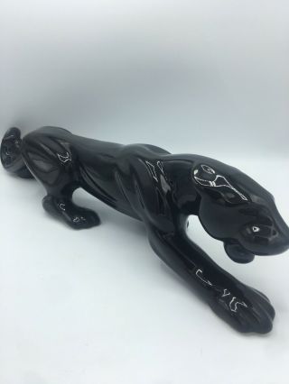 Vintage Mid - Century Modern Royal Haeger Pottery Ceramic Black Panther W/ Tag 23 "