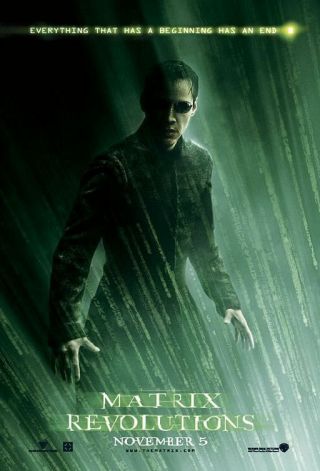 The Matrix Revolutions Keanu Reeves D/s 27x40 Movie Poster 2003 - A