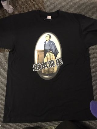 Ryoma Sakamoto T - Shirt Mib Nwt Japan Black Ll Bakumatsu Bushido Samurai Rare