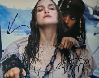 Johnny Depp & Keira Knightley 2x Signed 8x10 Photo Holocoa Pirates Of Caribbean