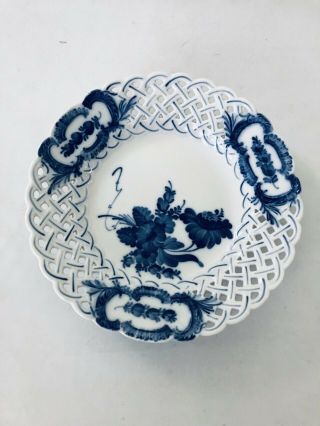 Royal Copenhagen Denmark Blue Flower Pierced Rim Plate 1637 2
