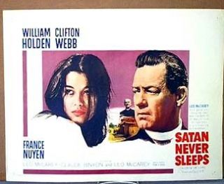 1962 22x28 Poster Satan Never Sleeps W/ William Holden