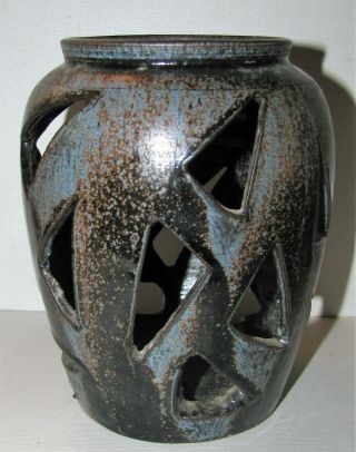 Scarce A.  R.  Cole Pottery Sanford Nc Candle Lamp Vase