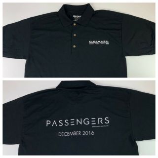 Passengers Theater Promo Polo Shirt - Medium Black Cinemark Movies Chris Pratt