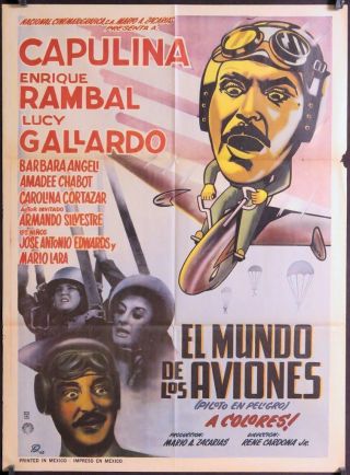 188 El Mundo De Los Aviones Mexican Movie Poster,  Capulina
