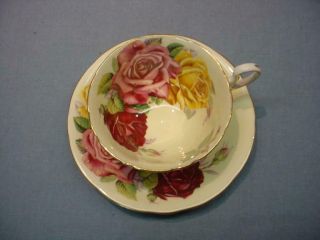 Aynsley Large Roses Teacup & Saucer