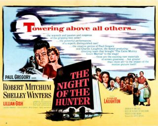 The Night Of The Hunter Robert Mitchum Charles Laughton Film Noir Artwork 16x20
