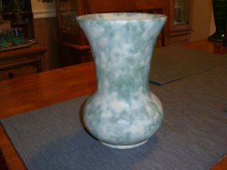 Vintage Burley Winter Pottery Light Blue/White Flared Vase 2