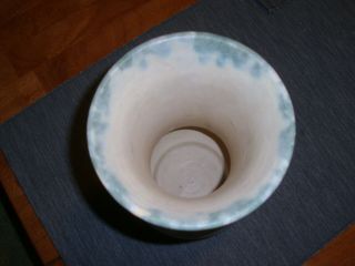Vintage Burley Winter Pottery Light Blue/White Flared Vase 4