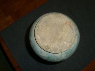 Vintage Burley Winter Pottery Light Blue/White Flared Vase 5