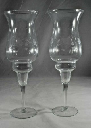 Princess House Heritage 4 Piece Hurricane Candle Lamps Set Of 2