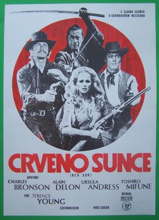Red Sun - Alain Delon/charles Bronson/u.  Andress - Yugoslav Movie Poster 